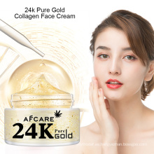 Crema hidratante para el cuidado de la piel natural de marca privada, blanqueamiento Facial de lujo orgánico, crema de colágeno de cara de cara dorada de Corea de 24 K